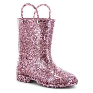 Glitter rain boots